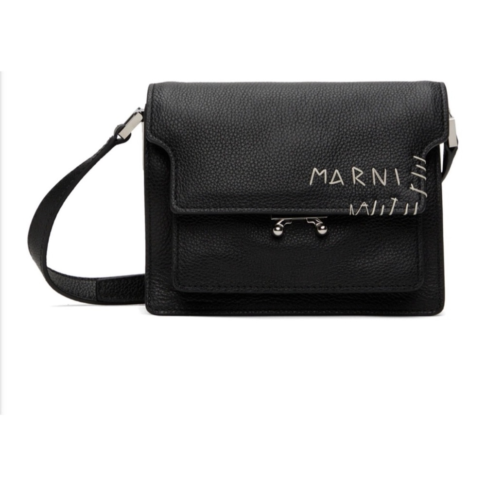 Marni Black Trunk Soft Mini Leather Bag
